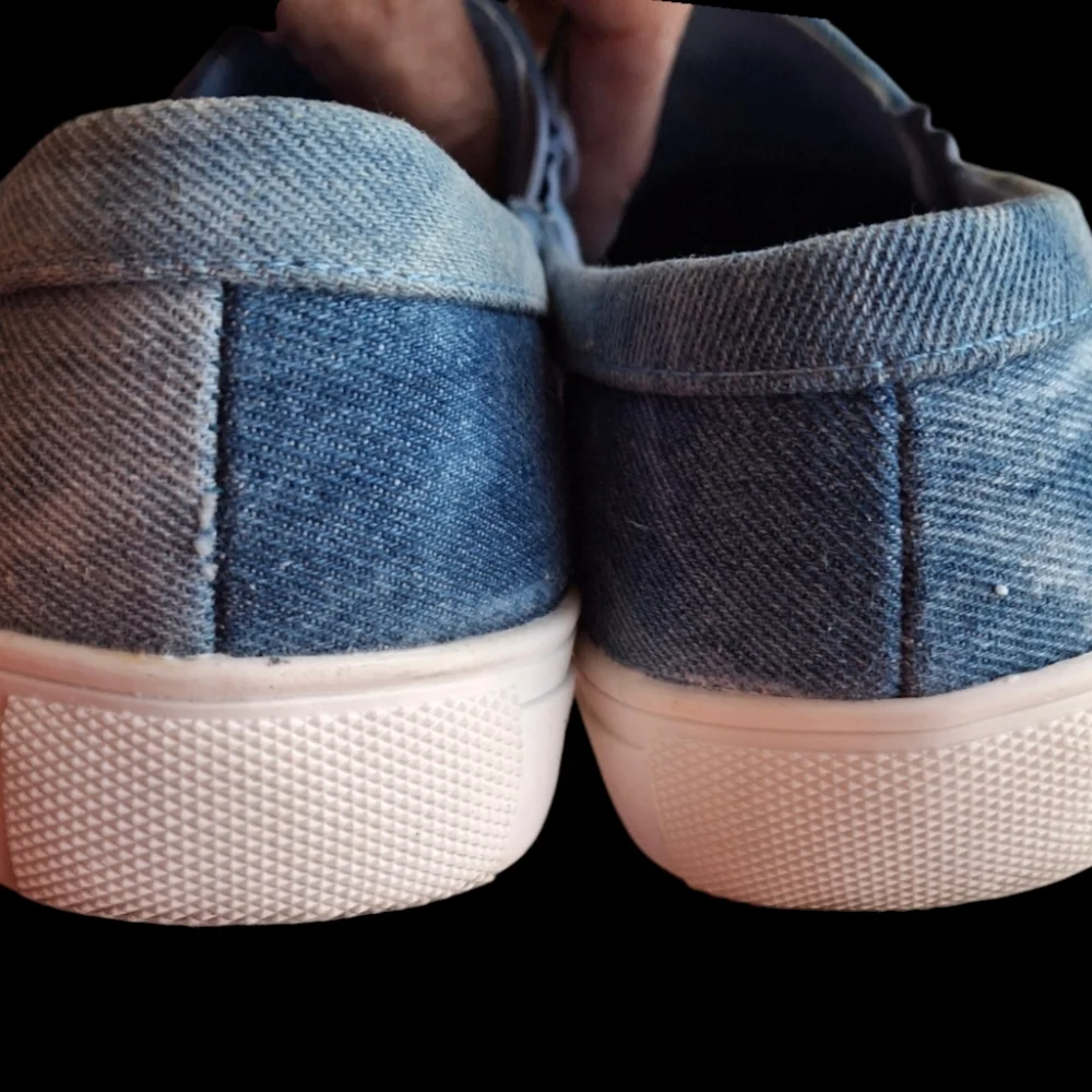 Vigo Fiore Chic-22 Studded Pearl Rhinestone Denim Slip-On Sneaker Women Size 6.5 - Picture 6 of 13